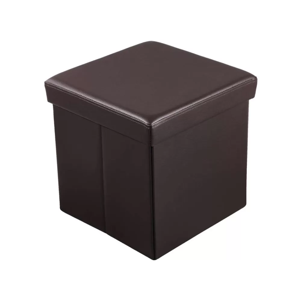 Discount SONGMICS Sitzwürfel Kunstleder Dunkelbraun