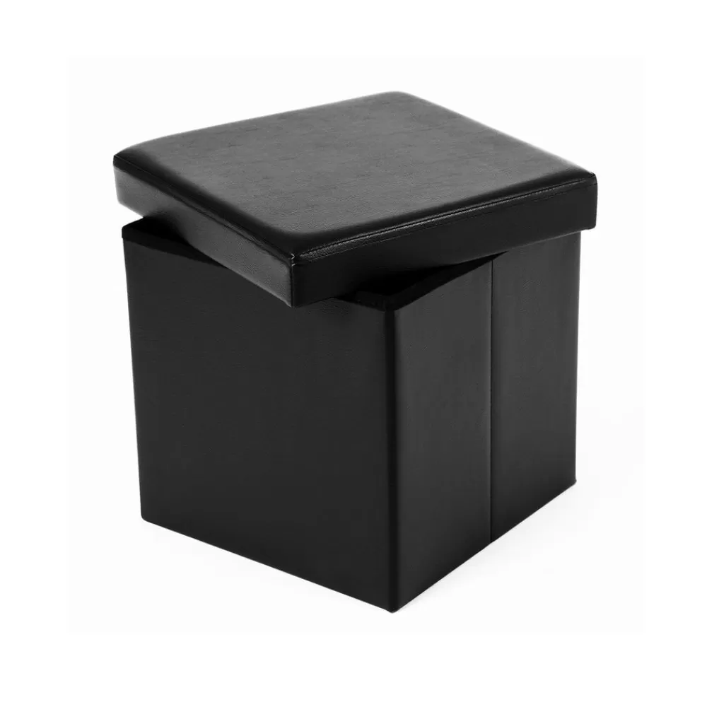 Cheap SONGMICS Sitzwürfel Kunstleder Schwarz