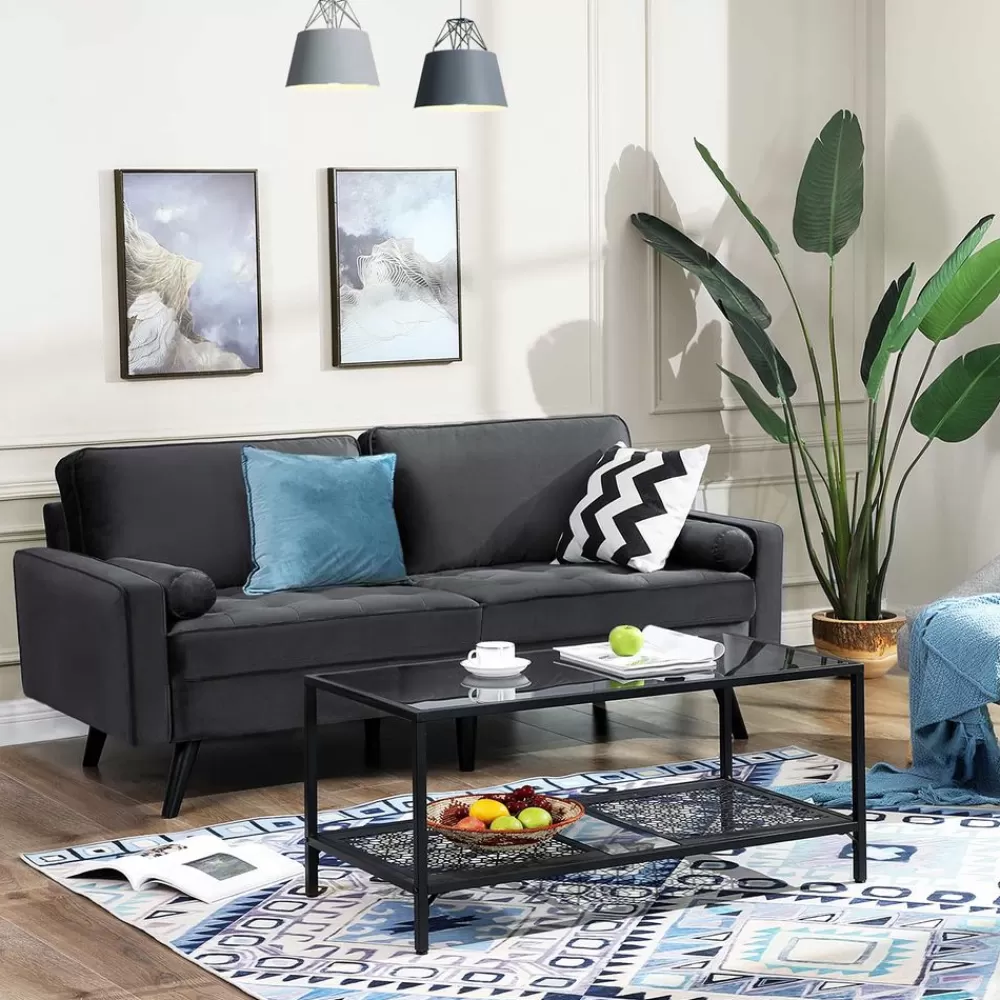Discount SONGMICS Sofa 3 Sitzer mit Bezug aus Samt