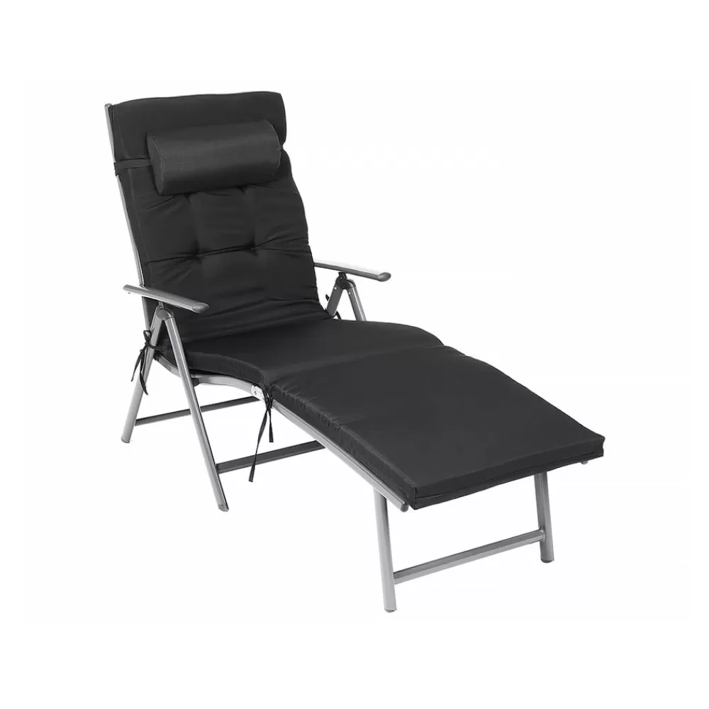 Sale SONGMICS Sonnenliege mit Auflage Schwarz