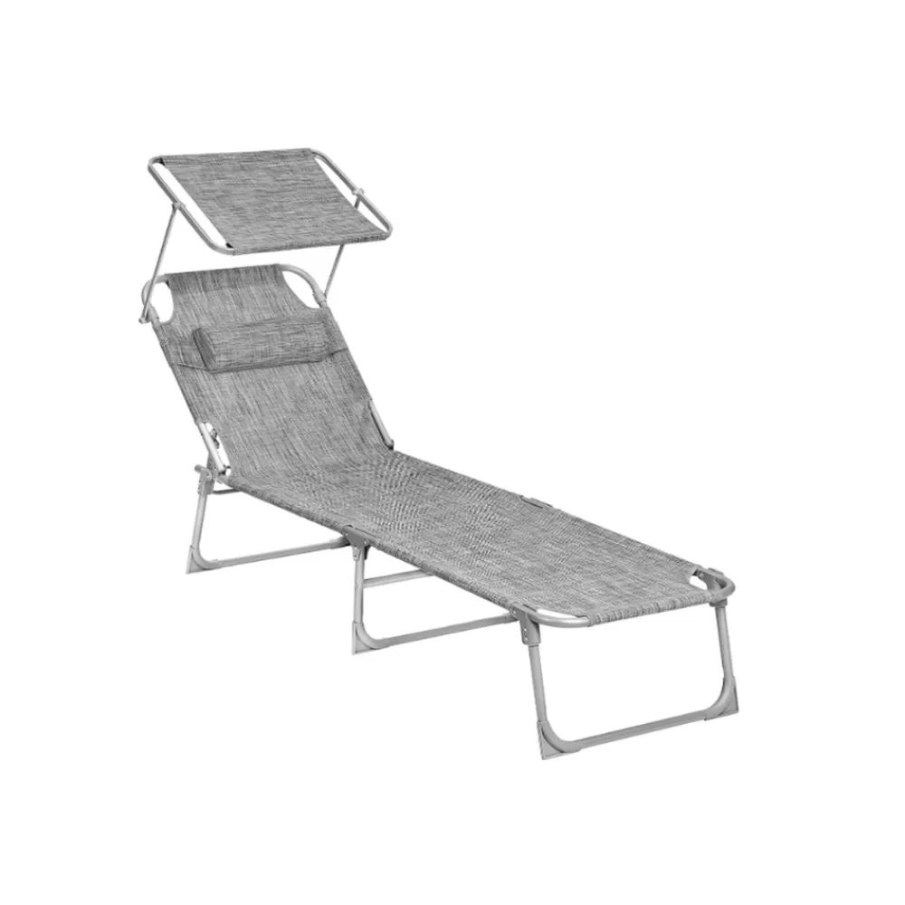 Sale SONGMICS Sonnenliege mit Sonnenschutz und Kopfstütze