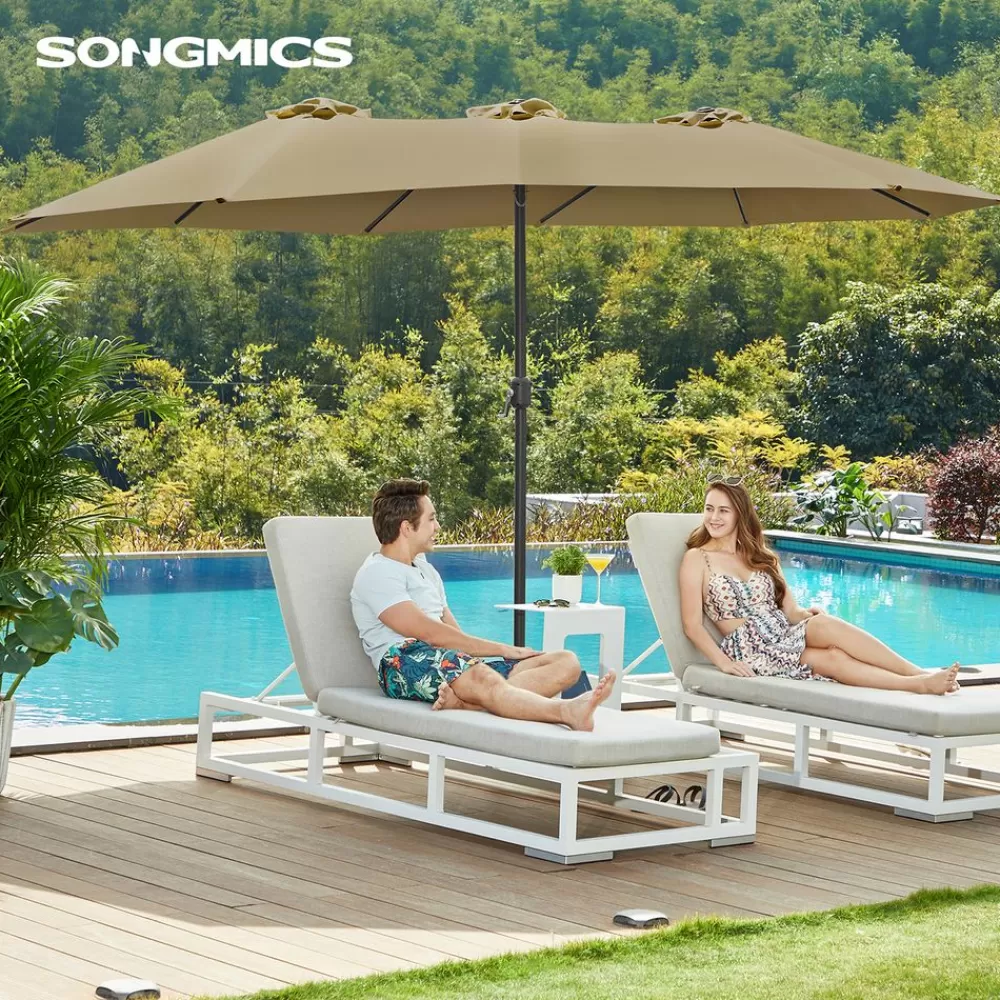 Discount SONGMICS Sonnenschirm extra groß Taupe