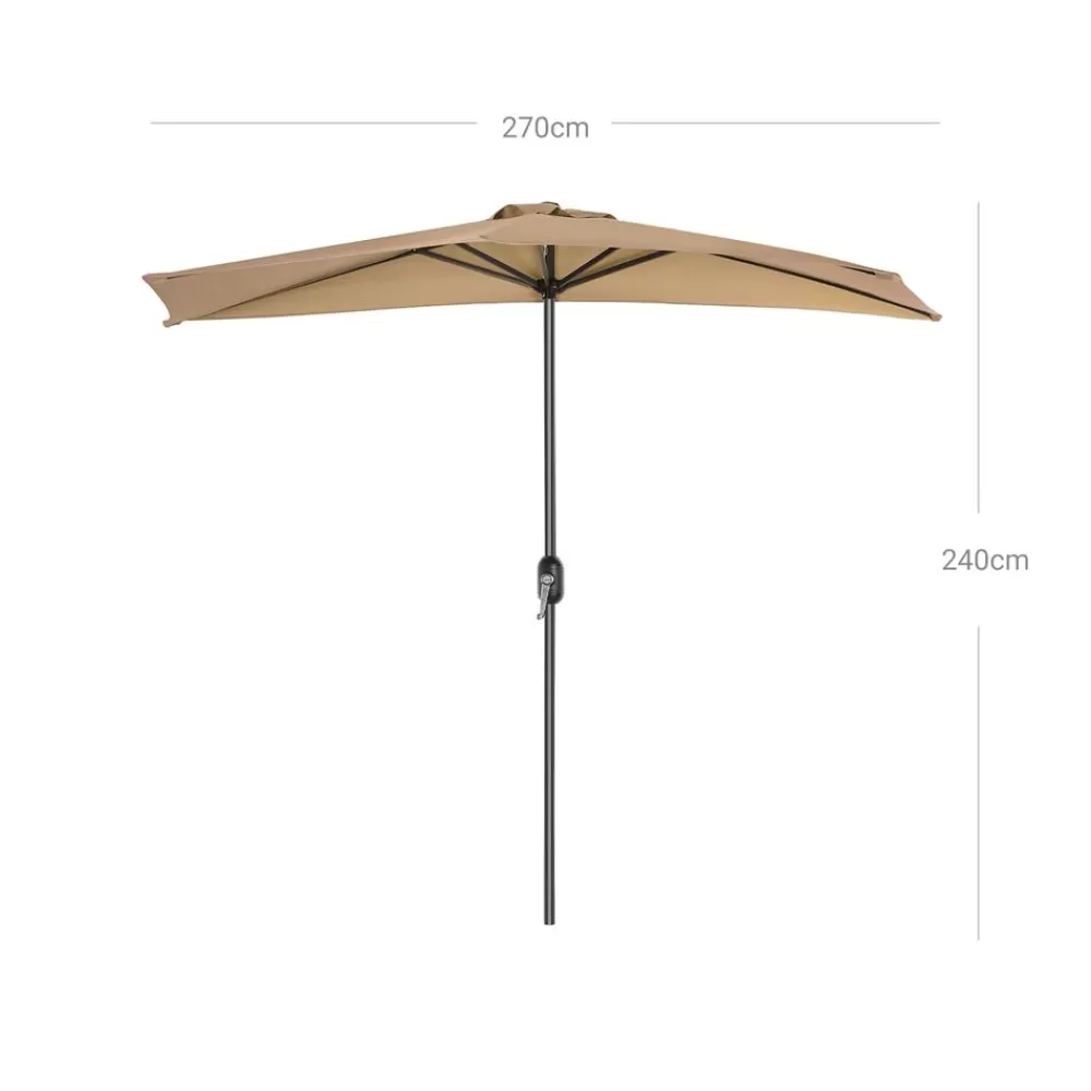 Best Sale SONGMICS Sonnenschirm halbrund Ø 270 cm taupe