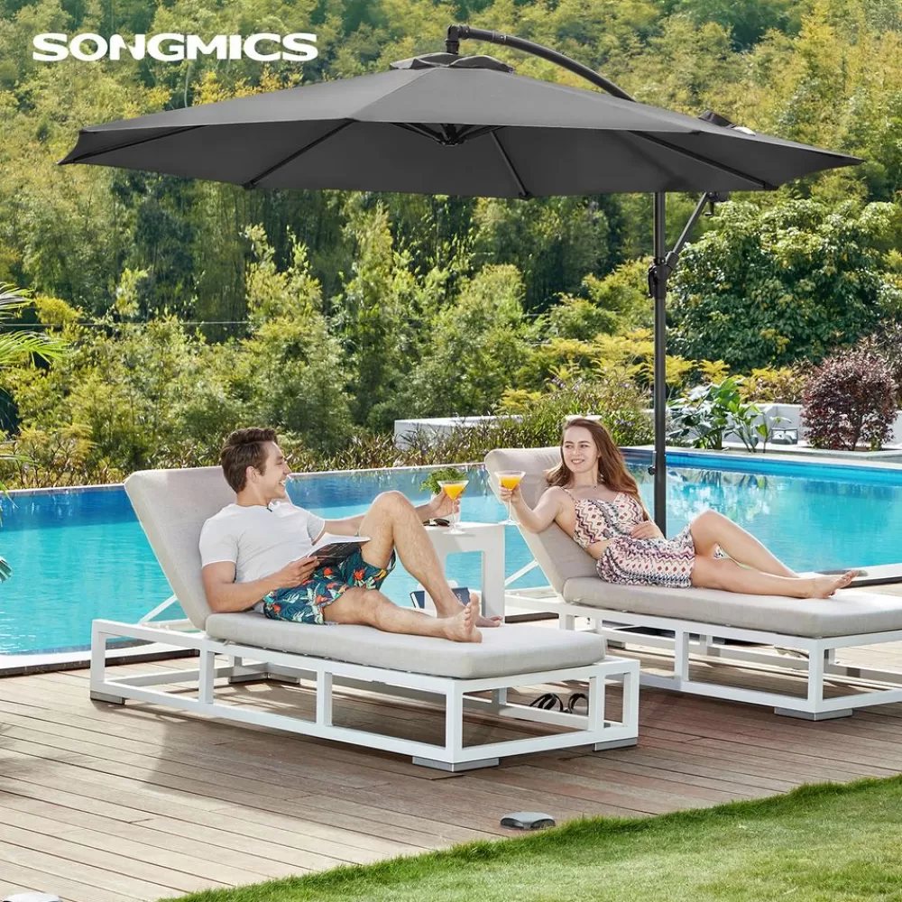 Flash Sale SONGMICS Sonnenschirm mit Kurbel zum Öffnen und Schließen