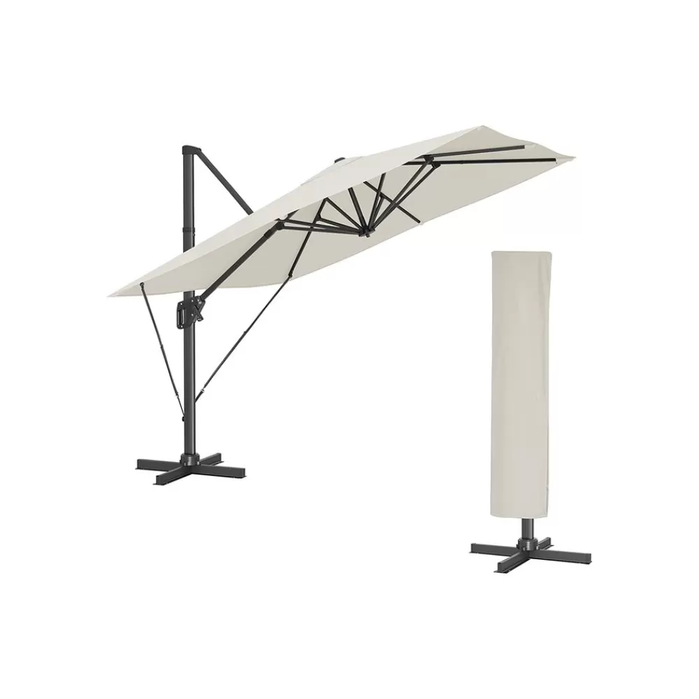 Flash Sale SONGMICS Sonnenschirm Neigungswinkel verstellbar beige