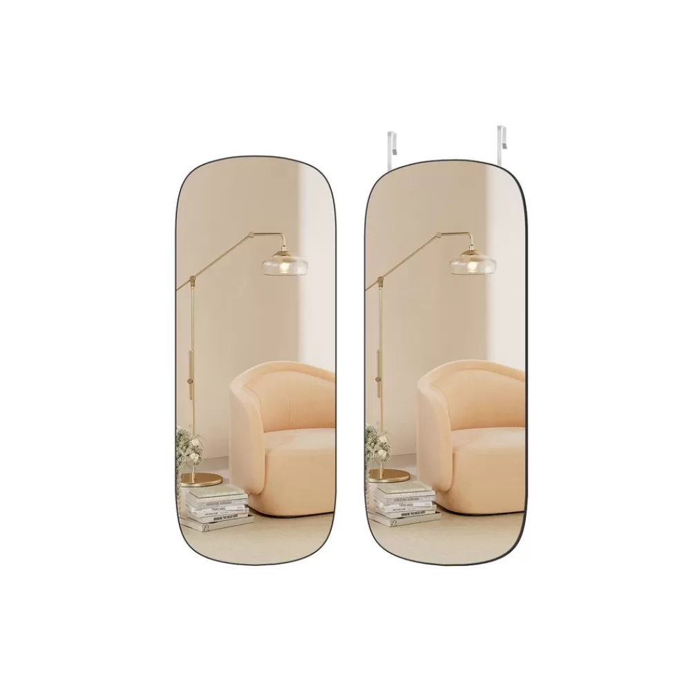 Flash Sale SONGMICS Spiegel Wand 120 x 47 cm mit gebogener Ecke und Rahmenlos