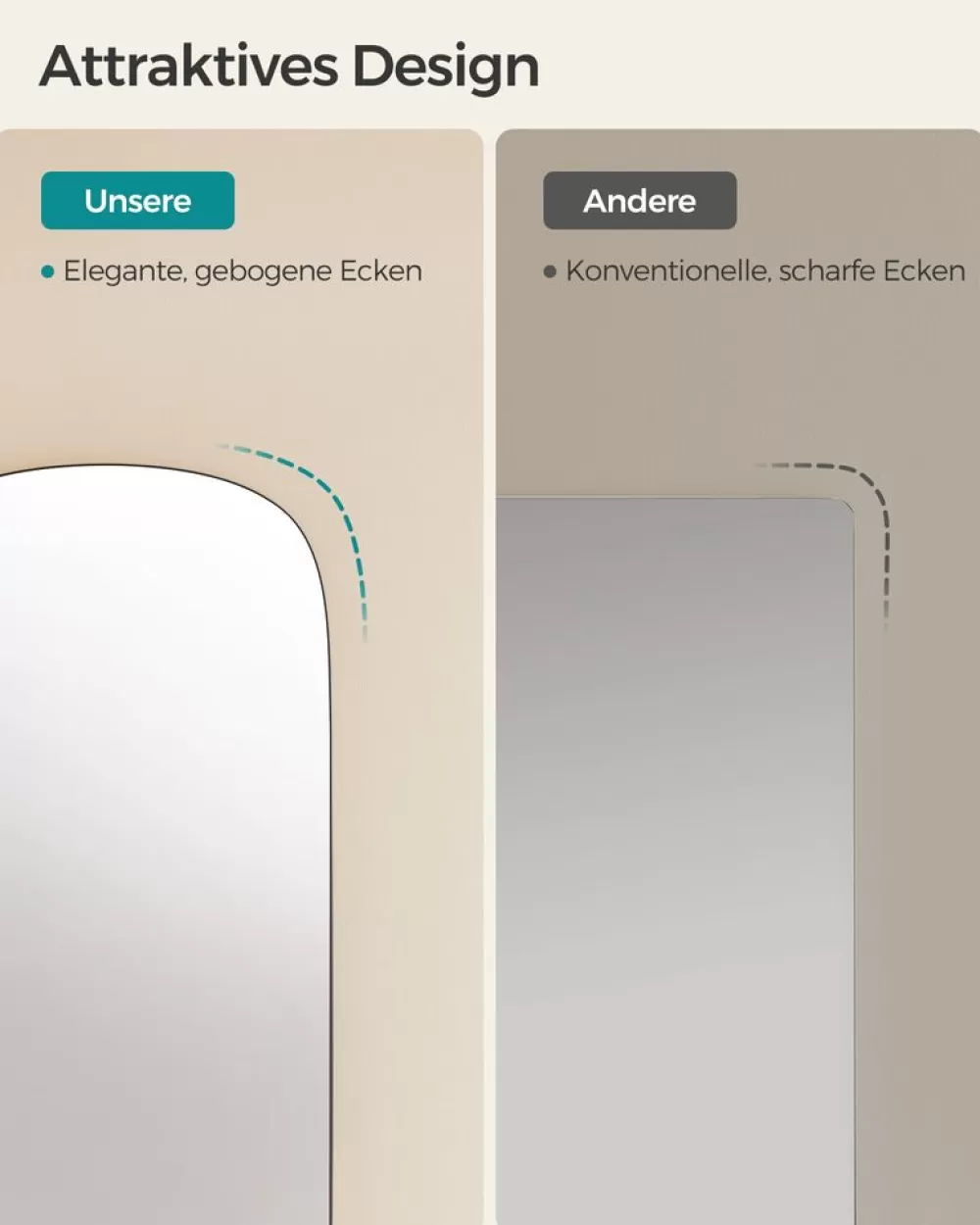 spiegel_wand__x__cm_mit_gebogener_ecke_und_rahmenlos_4.webp Flash Sale SONGMICS Spiegel Wand 120 x 47 cm mit gebogener Ecke und Rahmenlos