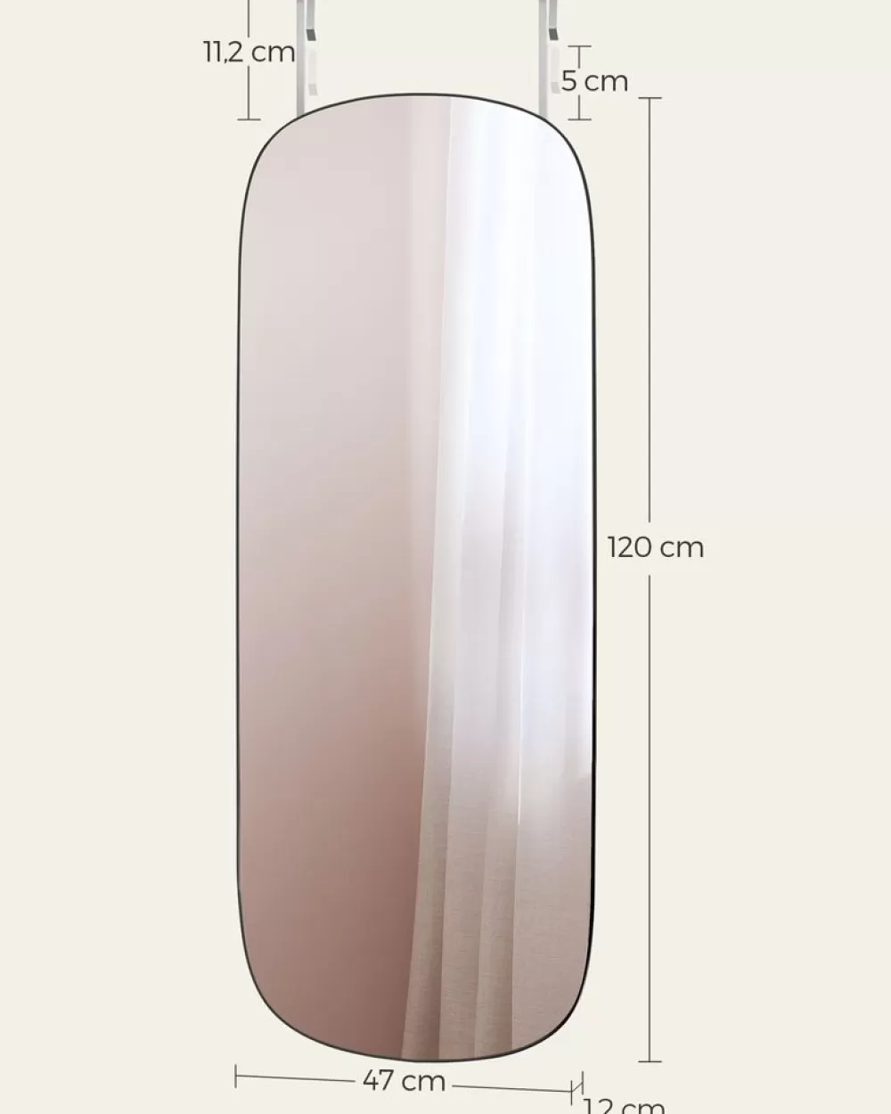spiegel_wand__x__cm_mit_gebogener_ecke_und_rahmenlos_5.webp Flash Sale SONGMICS Spiegel Wand 120 x 47 cm mit gebogener Ecke und Rahmenlos