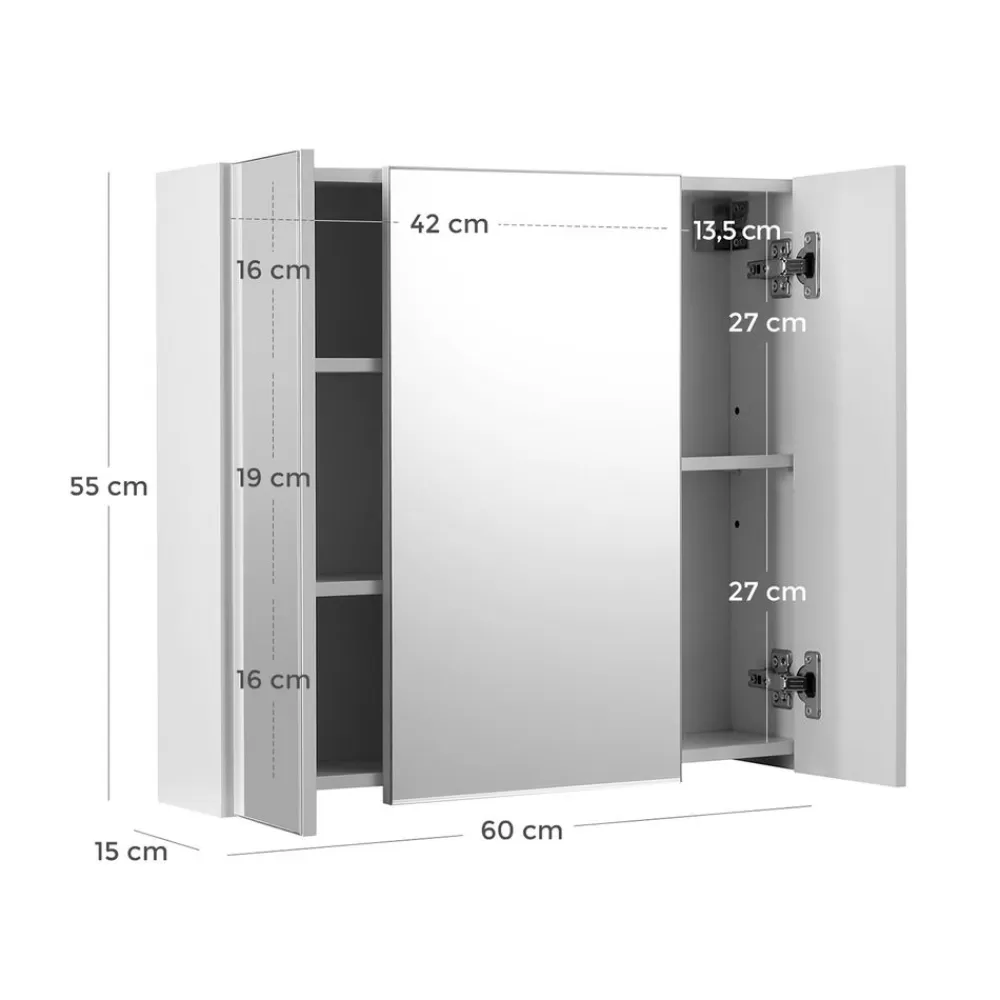 Best Sale SONGMICS Spiegelschrank weiß