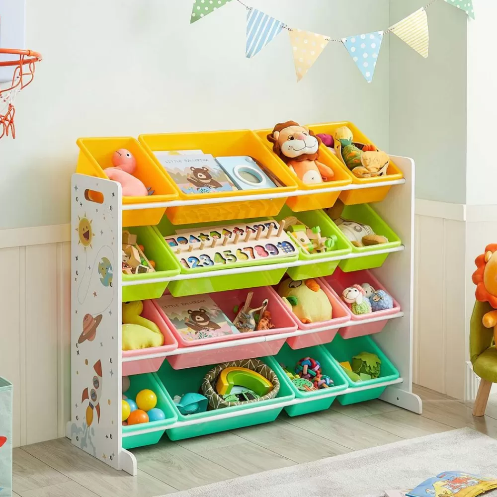 Flash Sale SONGMICS Spielzeug-Organizer mit 16 abnehmbaren Boxen
