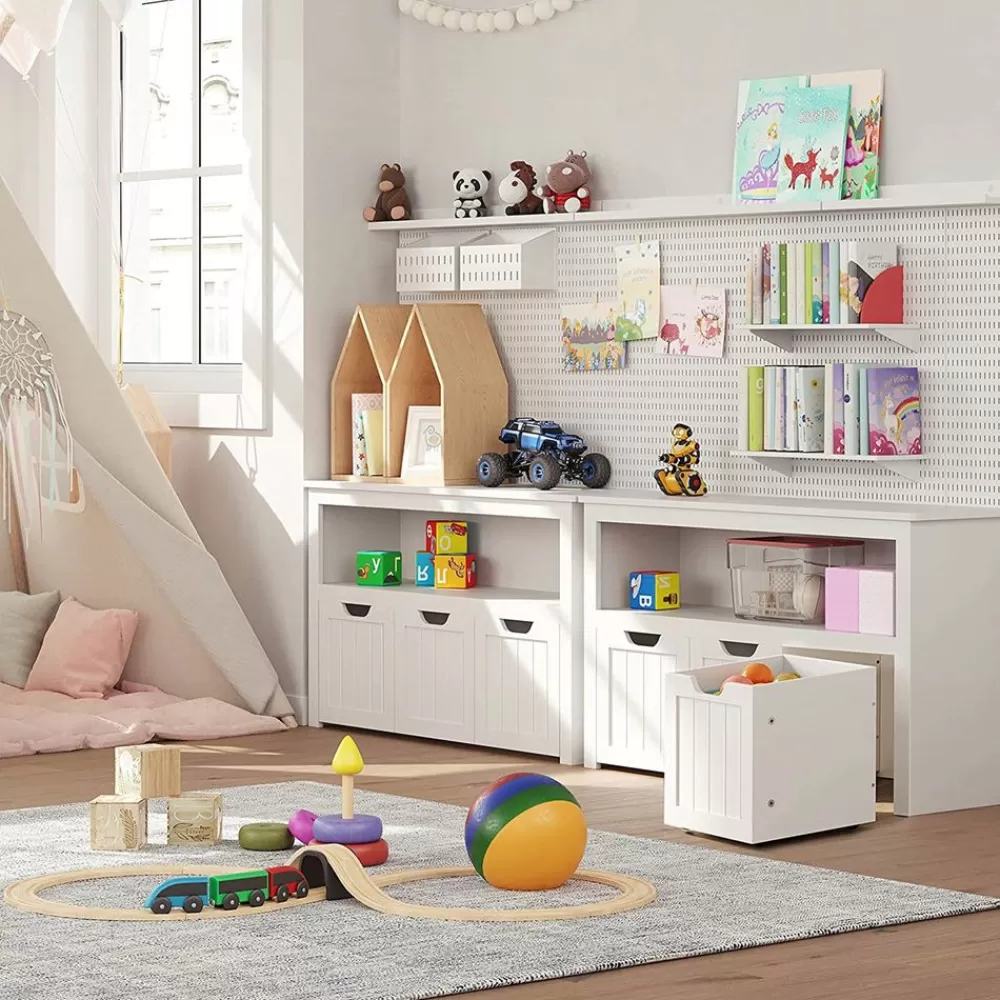Fashion SONGMICS Spielzeugschrank für Kinderzimmer Weiß