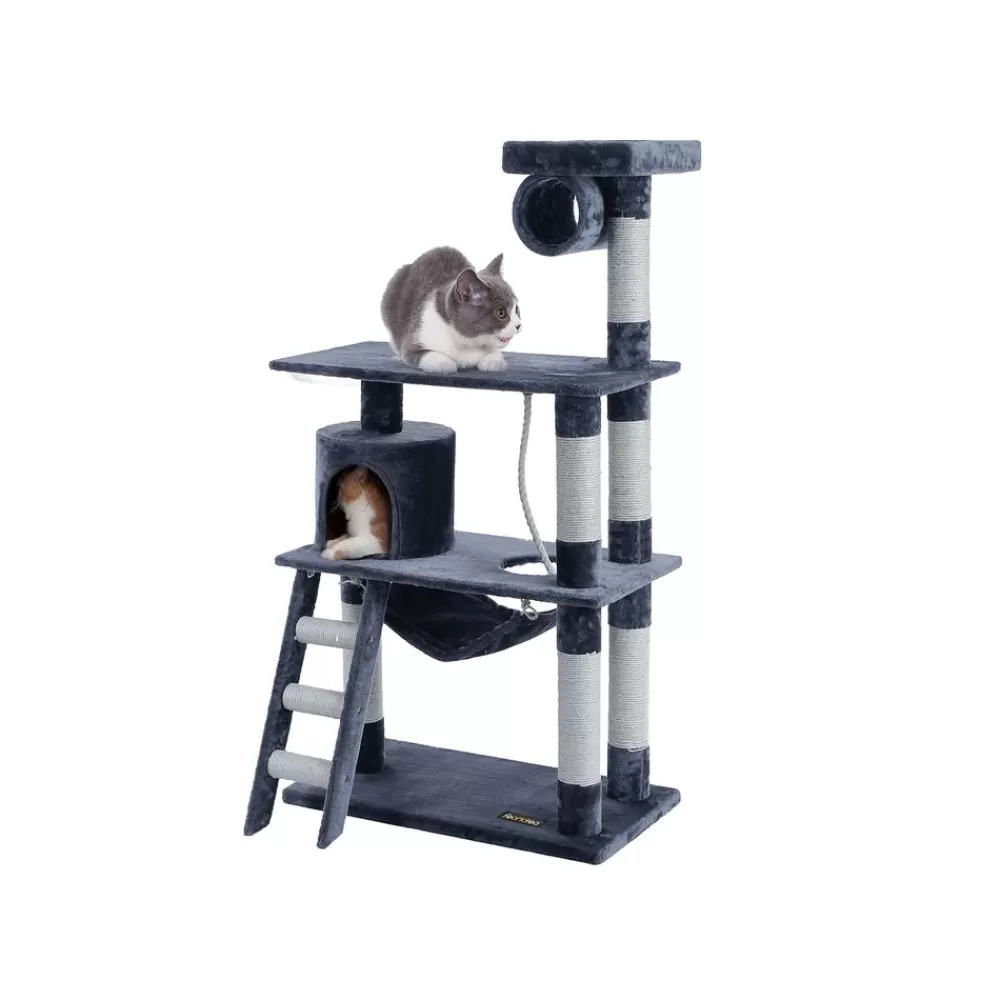 Discount SONGMICS Stabiler Kratzbaum mit Hängematte und Treppe