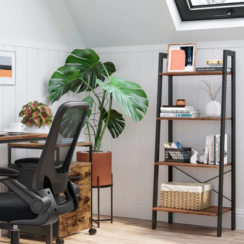 standregal_haselnussbraunschwarz_2.webp Cheap SONGMICS Standregal Haselnussbraun-Schwarz