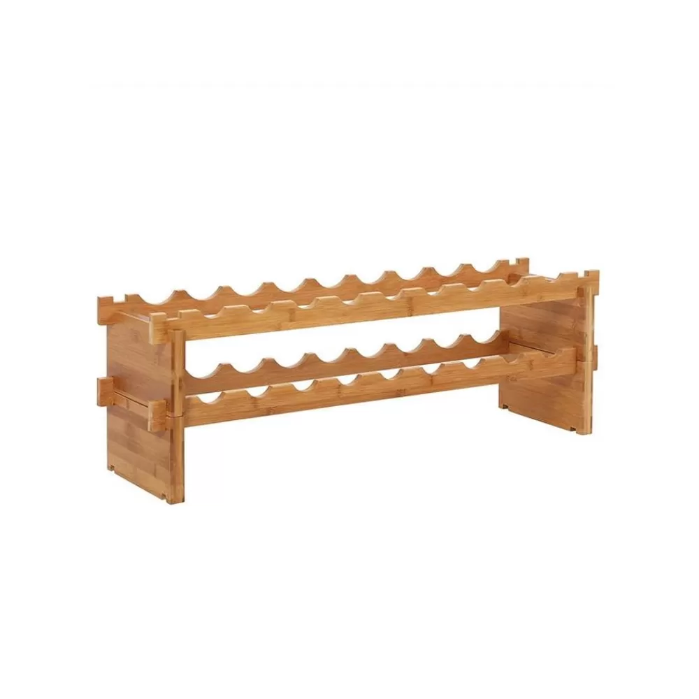 Clearance SONGMICS stapelbar Weinregal aus Bambus