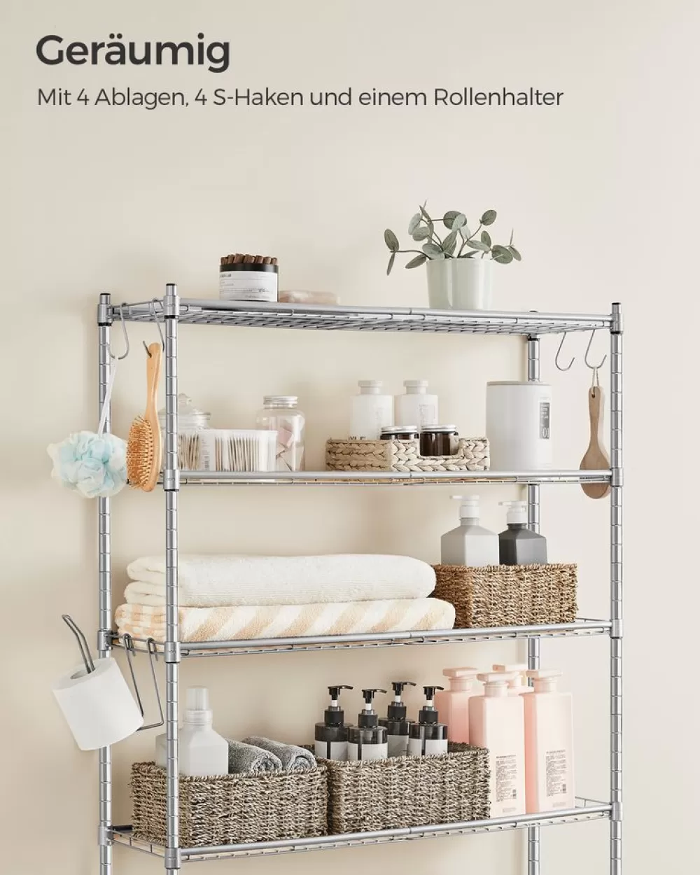 stckiges_toilettenregal_mit_verstellbaren_ablagen_schwarz_10.webp Discount SONGMICS 4-stöckiges Toilettenregal mit verstellbaren Ablagen schwarz