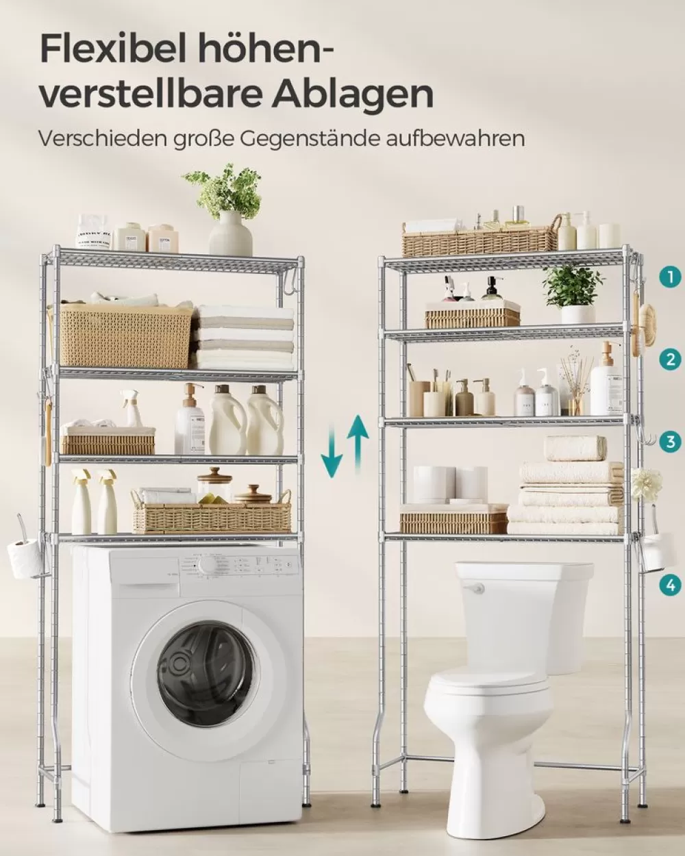 stckiges_toilettenregal_mit_verstellbaren_ablagen_schwarz_11.webp Discount SONGMICS 4-stöckiges Toilettenregal mit verstellbaren Ablagen schwarz