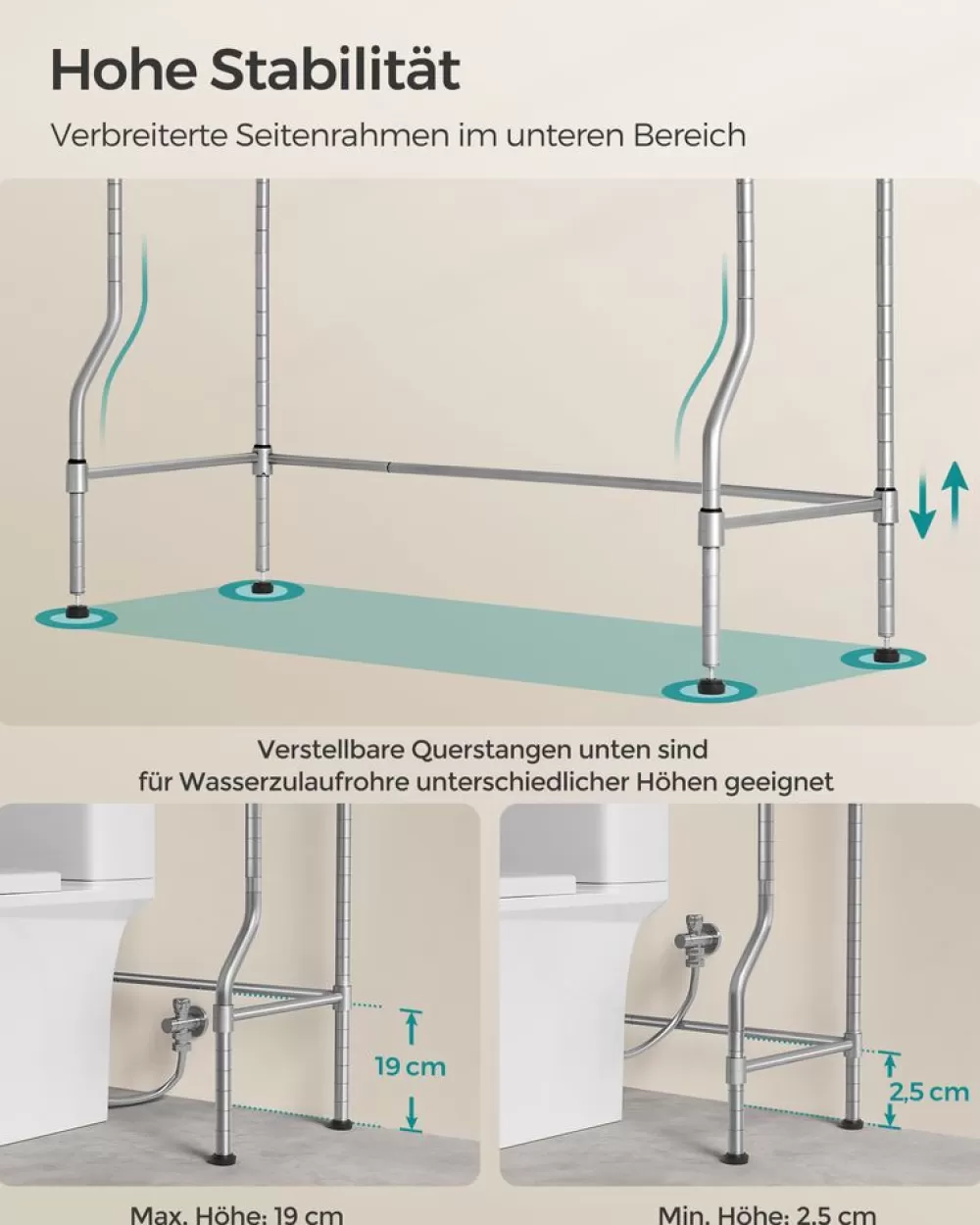 stckiges_toilettenregal_mit_verstellbaren_ablagen_schwarz_13.webp Discount SONGMICS 4-stöckiges Toilettenregal mit verstellbaren Ablagen schwarz