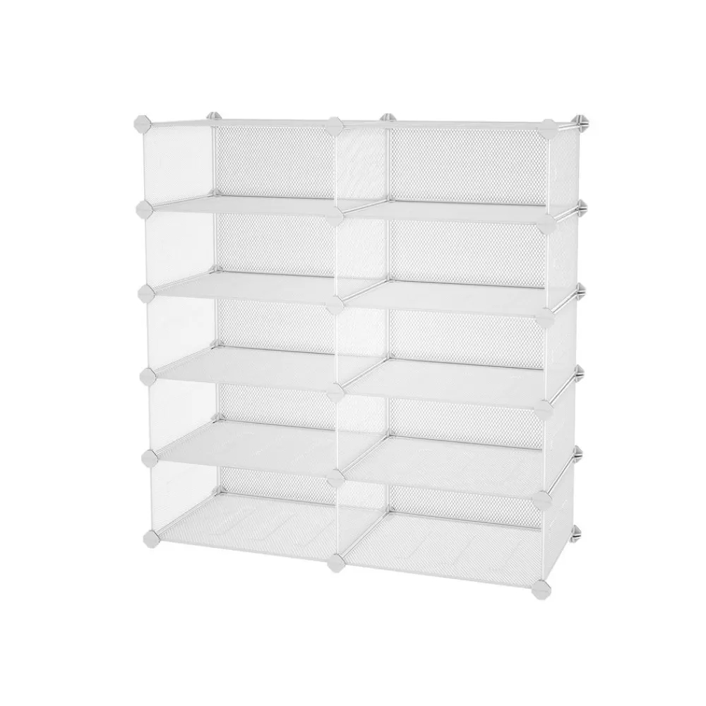Fashion SONGMICS Steckregal 10 Gitterfächer Weiß