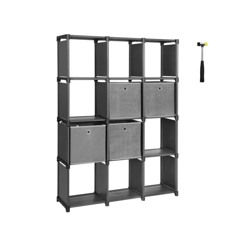 Best SONGMICS Steckregal 12 Würfel 4 Boxen Grau