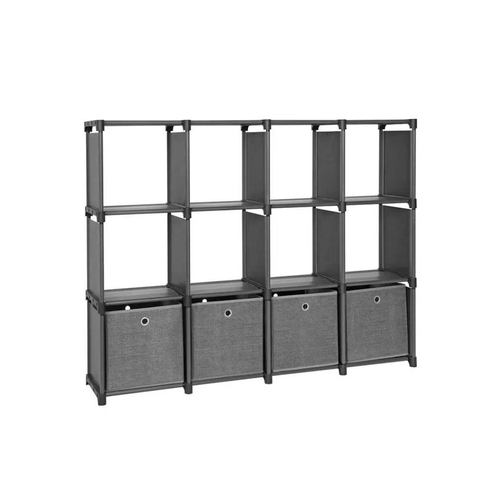 Best SONGMICS Steckregal 12 Würfel 4 Boxen Grau