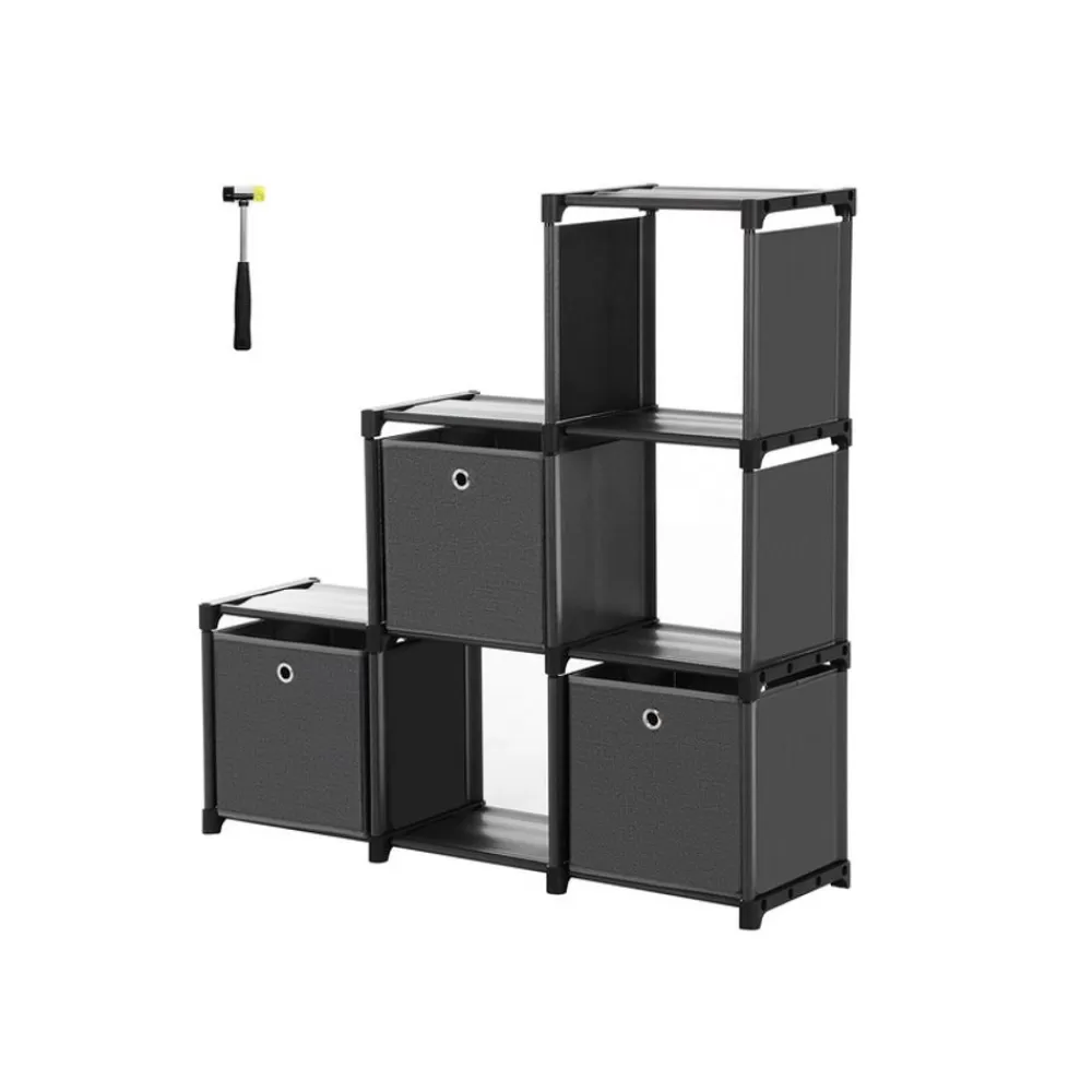 Cheap SONGMICS Steckregal 6 Würfel 3 Boxen Schwarz