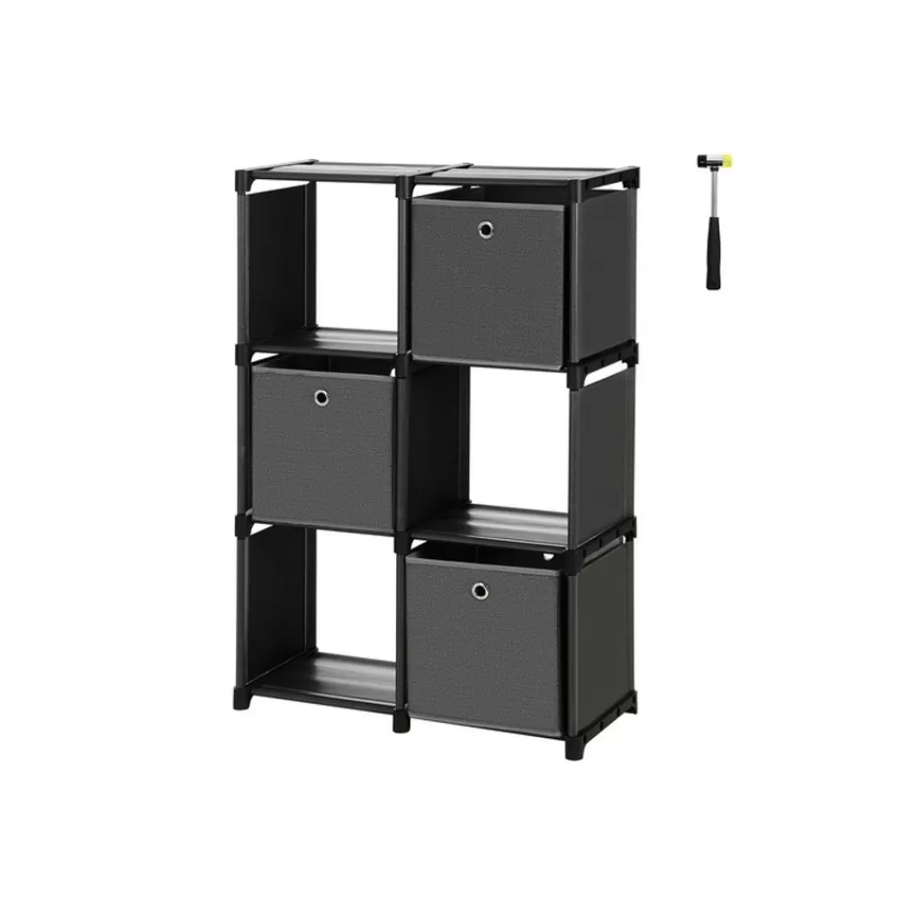 Cheap SONGMICS Steckregal 6 Würfel 3 Boxen Schwarz