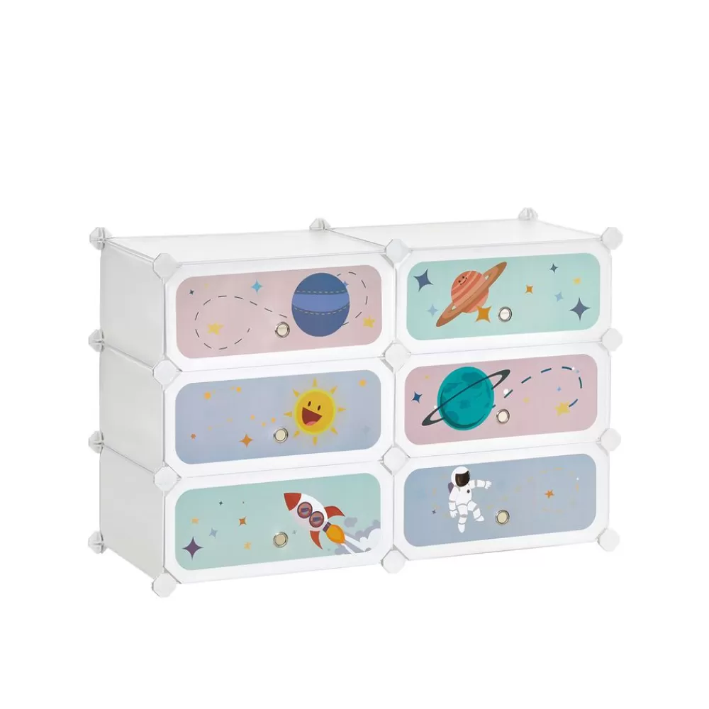 Outlet SONGMICS Steckregal aus Kunststoff für Kinder Bunt