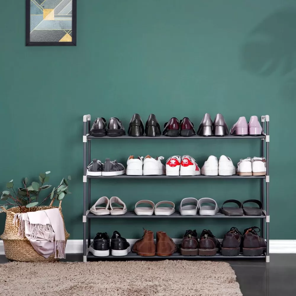 Outlet SONGMICS Steckregal für Schuhe Metall 4 Ebenen