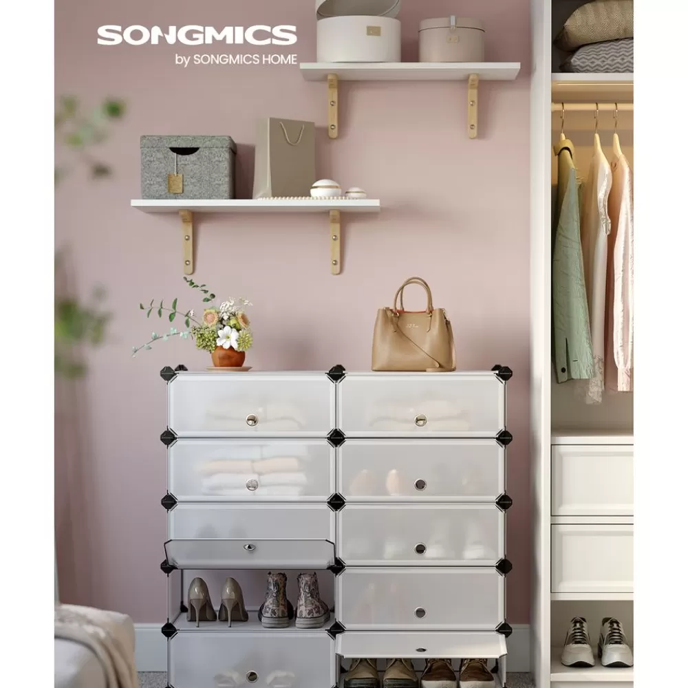 Flash Sale SONGMICS Steckregal mit Türen 10 Fächer Weiß