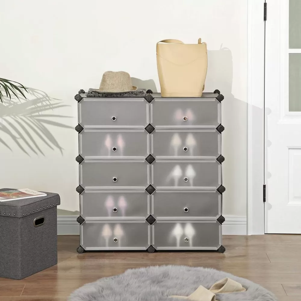 steckregal_mit_tren__fcher_wei_10.webp Flash Sale SONGMICS Steckregal mit Türen 10 Fächer Weiß