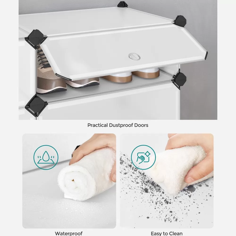 steckregal_mit_tren__fcher_wei_5.webp Flash Sale SONGMICS Steckregal mit Türen 10 Fächer Weiß