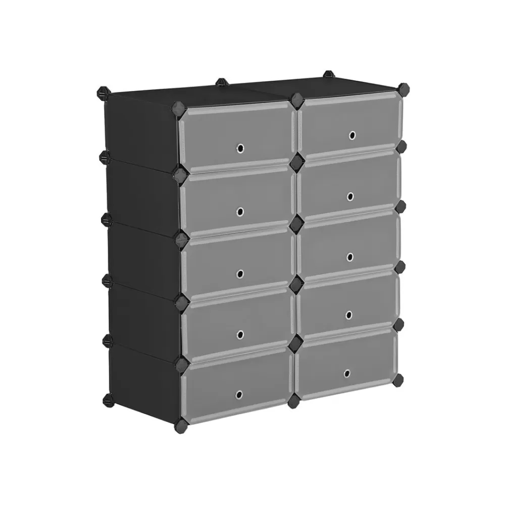 steckregal_mit_tren__fcher_wei_8.webp Flash Sale SONGMICS Steckregal mit Türen 10 Fächer Weiß