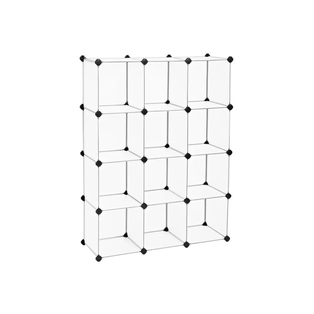 Store SONGMICS Steckregalsystem 12 Würfel Weiß Weiβ