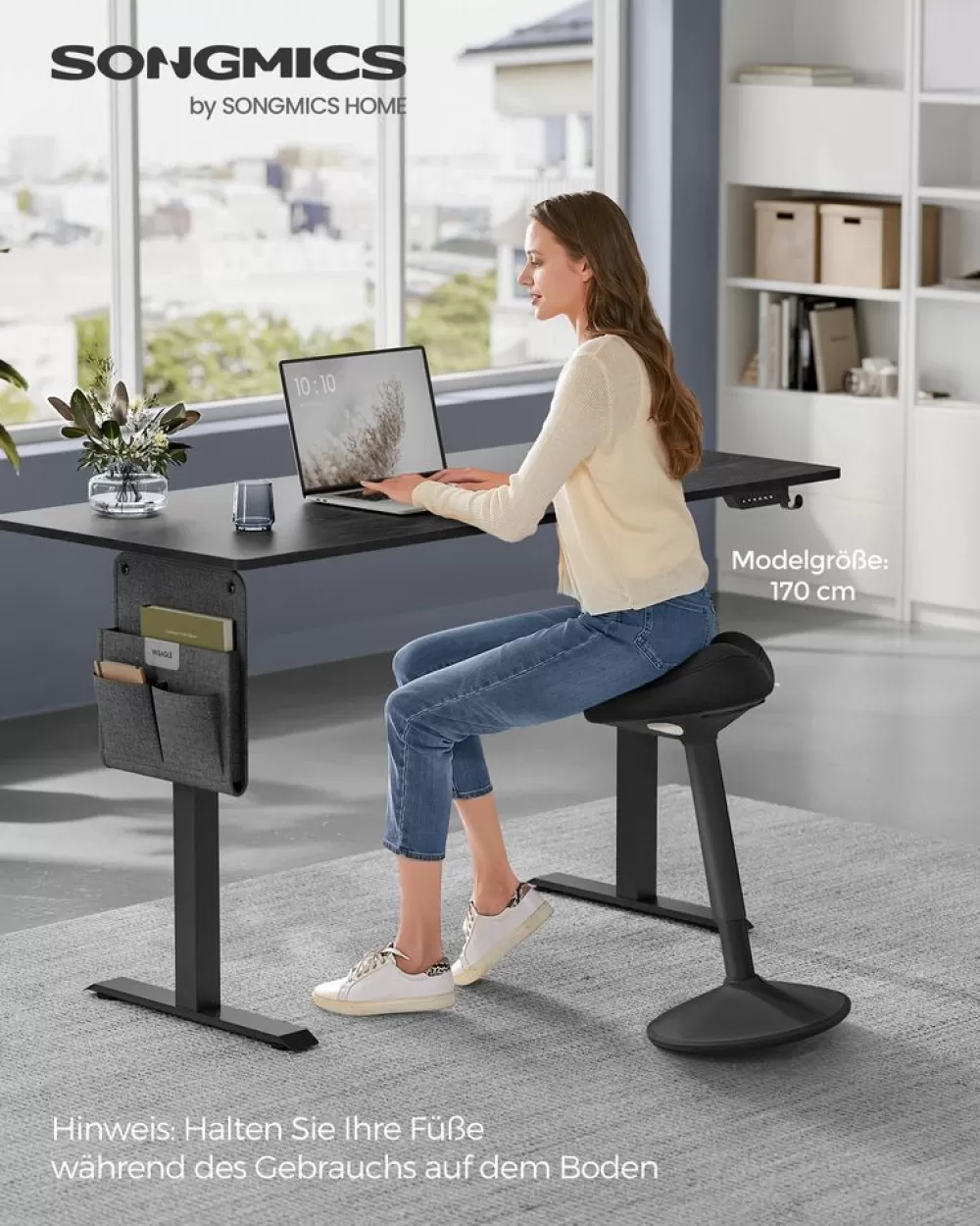 Flash Sale SONGMICS Stehhocker höhenverstellbar und modern schwarz