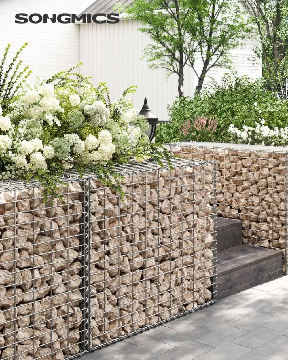 Outlet SONGMICS Steingabione aus Metallgitter