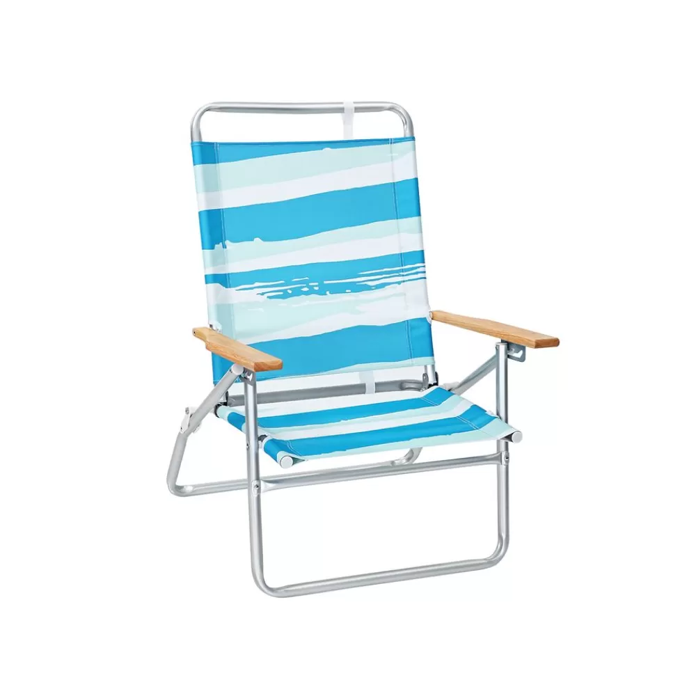 Cheap SONGMICS Strandstuhl blau-grün-weiß gestreift
