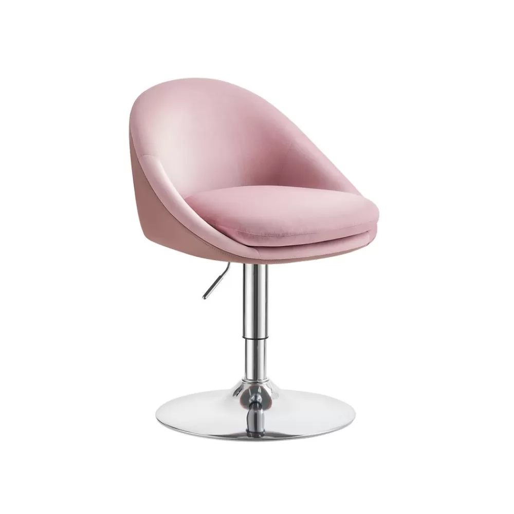 Flash Sale SONGMICS Stuhl verstellbar mit Rückenlehne und Sockel pastellrosa