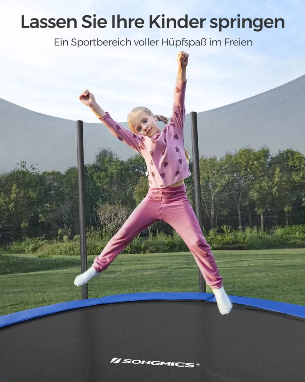 Flash Sale SONGMICS Trampolin Ø 305 cm Schwarz-Blau