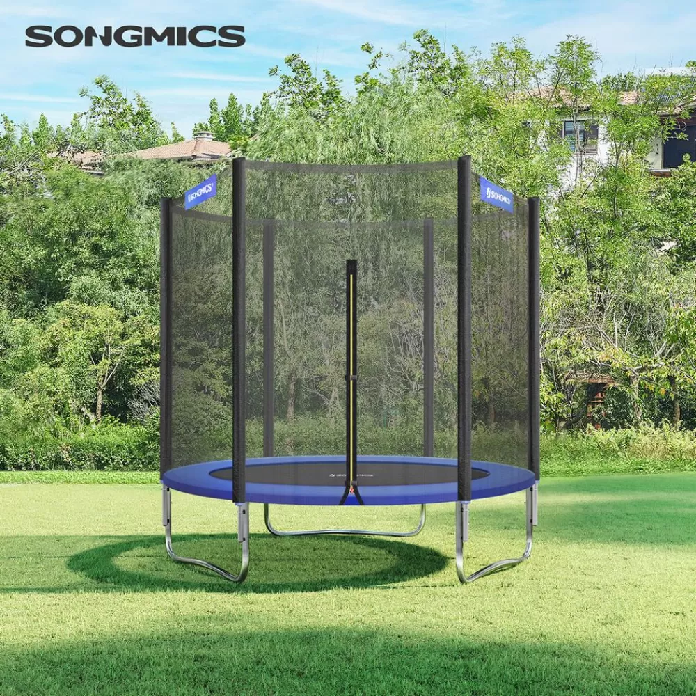 Cheap SONGMICS Trampolin Ø 183 cm Schwarz-Blau