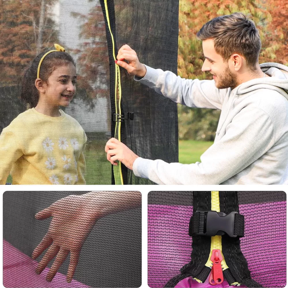 trampolin___cm_schwarzpink_6.webp Online SONGMICS Trampolin Ø 244 cm schwarz-pink