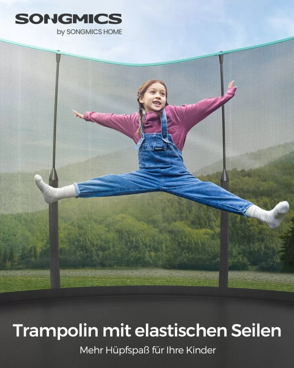 Store SONGMICS Trampolin Sicherheitsnetz mit Reißverschluss 305 cm d