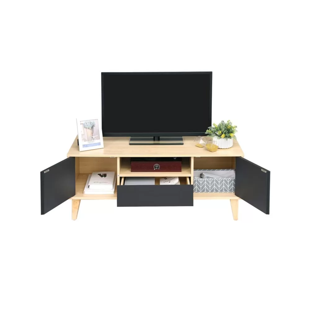 New SONGMICS TV-Lowboard Modern Holzoptik-Grau