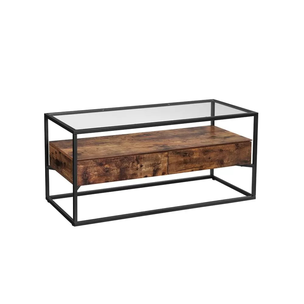 Sale SONGMICS TV-Tisch Vintagebraun-Schwarz