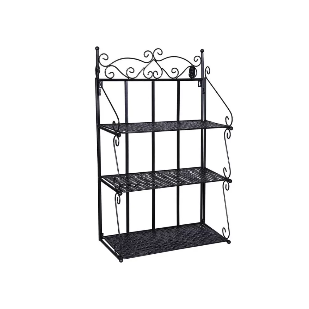 Sale SONGMICS Verschnörkeltes Pflanzenregal Schwarz