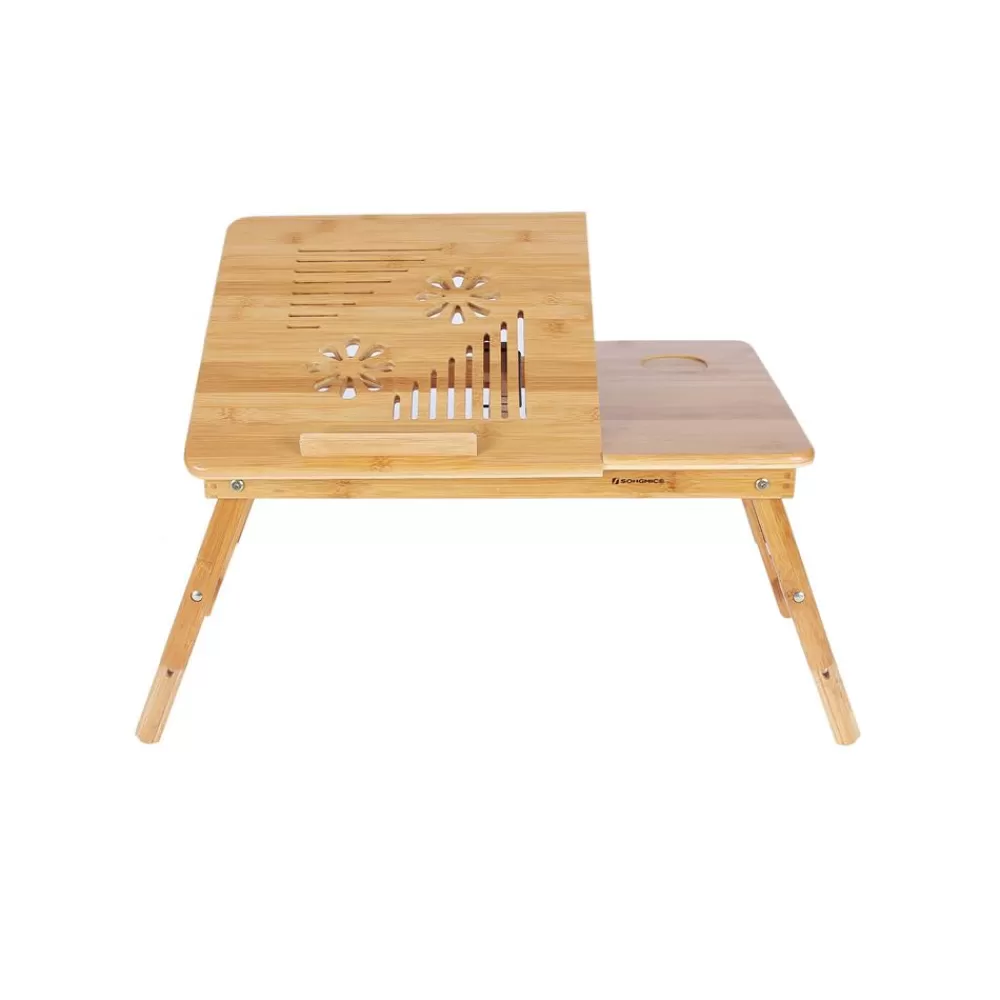 Best SONGMICS Verstellbarer Laptoptisch Bambus Holzfarbe