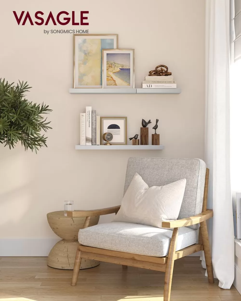 Outlet SONGMICS Wandboard für Bilderrahmen AhornWeiß