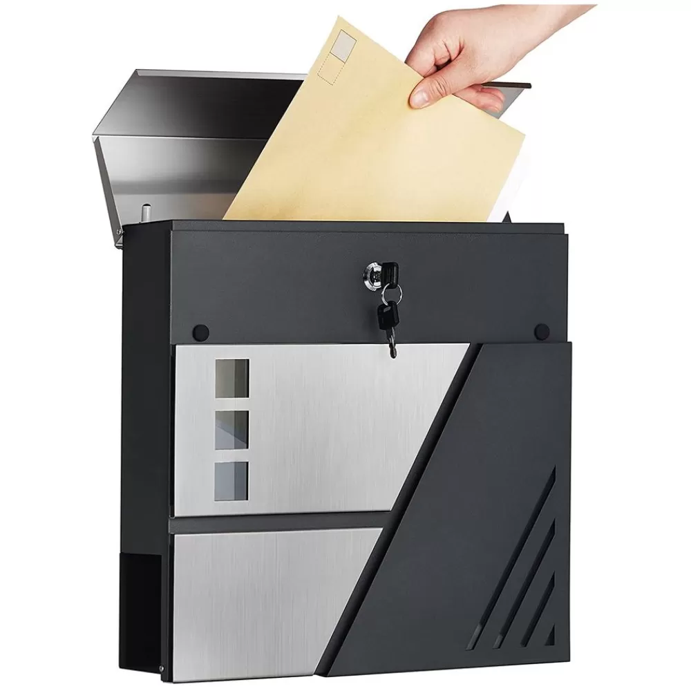 Outlet SONGMICS Wandbriefkasten mit Sichtfenster