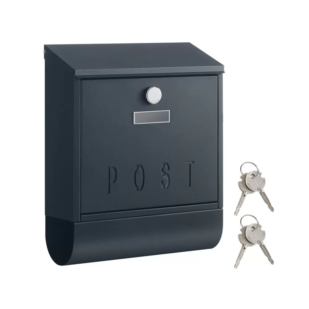 Shop SONGMICS Wandbriefkasten mit Zeitungsfach Anthrazit