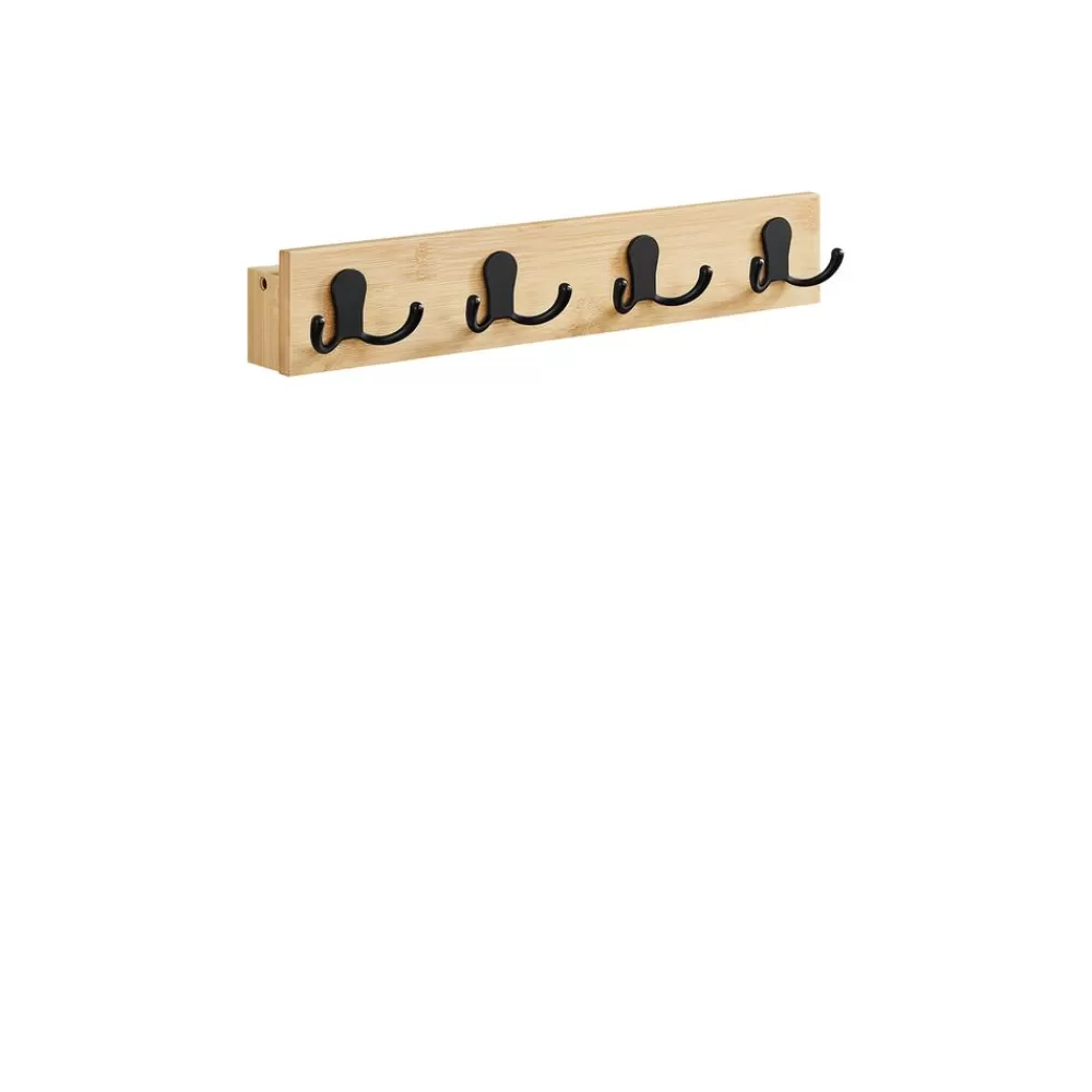 Cheap SONGMICS Wandgarderobe mit 4 Doppelhaken belastbar bis 16 kg naturbeige
