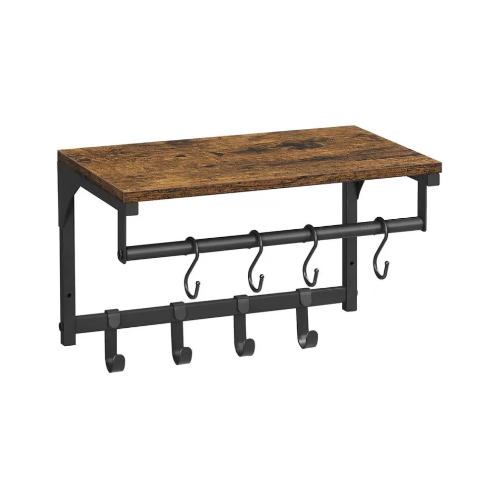 Flash Sale SONGMICS Wandgarderobe mit 8 Haken vintagebraun-schwarz